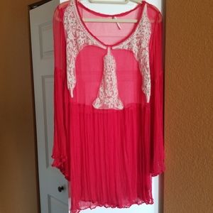 Sheer flowy Free People top